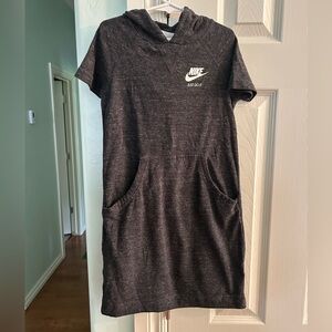 Nike Grey Short Sleeve Hooded Dress. Size Small.